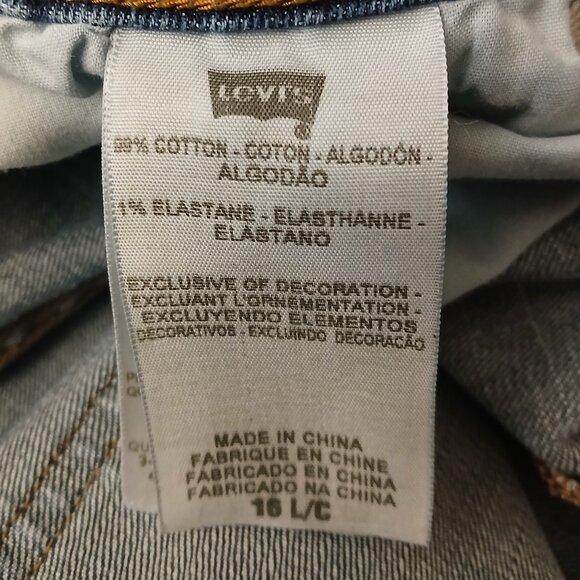 Levis 515 Jeans 16 Long Curvy Boot Cut Western Pockets Mid Rise Blue Denim - Picture 9 of 10